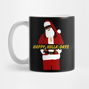 Happy Holla Days Hip Hop Black Santa Claus Mug